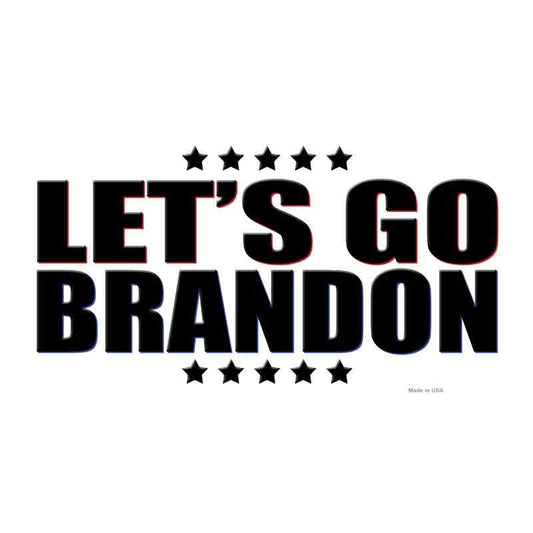 Lets Go Brandon White Decal - 6x3 Inch - Novelty Rectangle Sticker Decal - Funny Water Resistant Car Truck Window Craft Supply