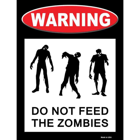 Warning Do Not Feed Zombies Decal - 6x4.5 Inch - Funny Novelty Rectangle Sticker Decal - Water Resistant Car Truck Window Craft Supply