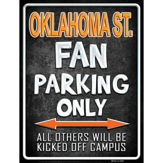 Oklahoma State Fan Parking Only Only Decal - 6x4.5 Inch - Novelty Rectangle Sticker Decal - Water Resistant Car Truck Window Craft Supply