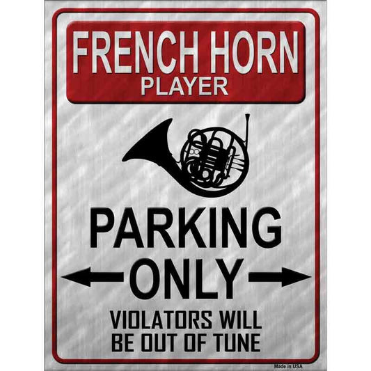 French Horn Player Parking Only Violators Decal - 6x4.5 Inch - Funny Novelty Sticker Decal - Water Resistant Car Truck Window Craft Supply
