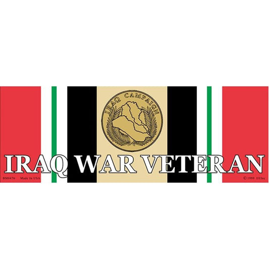 Iraq War Veteran Ribbon Medal Bumper Sticker Decal - Iraqi War Campaign Conflict Veteran Military Navy Marines Army Craft Supply