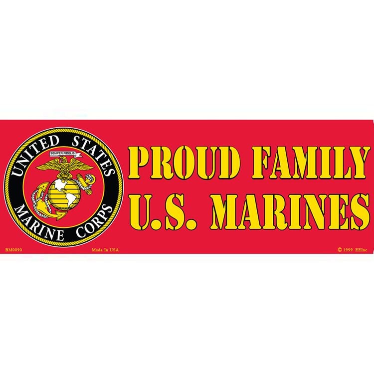 PROUD FAMILY U.S. MARINES Bumper Sticker Decal - Usmc Proud Mom Dad Veteran Vets Military Navy Marines Army Craft Supply
