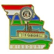 MISSOURI STATE Map Lapel Pin - The Show Me State Enamel Pin for Backpack Tie Shirt Trading Button Pinback Craft Supply