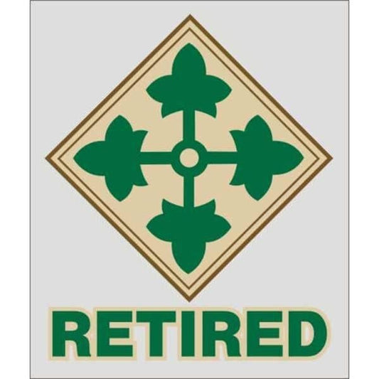 U.S. ARMY 4th Infantry Division Retired Clear Decal Sticker - United States Army Clear Decal For Car Truck Window Vehicle Military