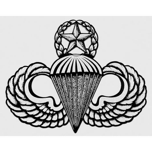 U.S. Army Master Parachutist Badge Clear Decal Sticker - United States ARMY Jump Wings Clear Decal Car Truck Window Vehicle Military