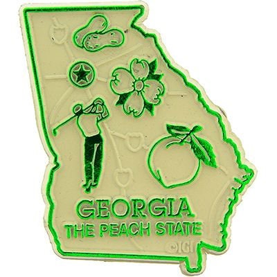 Georgia State Shaped Magnet - Vintage Map The Peach State Souvenir Flexible Rubber Magnet for Refrigerator Car Office Home Automotive