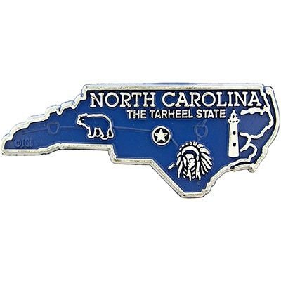 North Carolina State Shaped Magnet - Vintage Map Tarheel State Souvenir Flexible Rubber Magnet for Refrigerator Car Office Home Automotive
