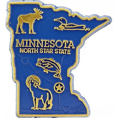 Minnesota State Shaped Magnet - Vintage Map The North Star State Souvenir Flexible Rubber Magnet for Refrigerator Car Office Home Automotive