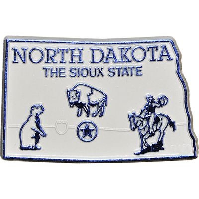North Dakota State Shaped Magnet - Vintage Map The Sioux State Souvenir Flexible Rubber Magnet for Refrigerator Car Office Home Automotive