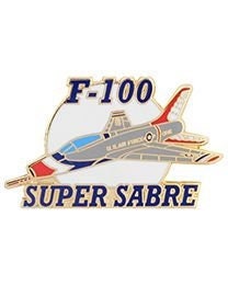 AIR FORCE North American F-100 Super Sabre Military Lapel Pin -  Jet Fighter Aircraft Enamel Pin Backpack Tie Shirt Trading Button Pinback