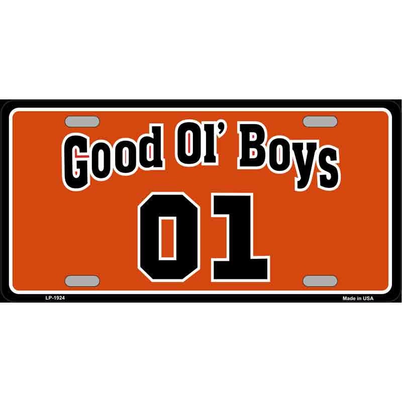 01 DUKES OF HAZARD Good Ol' Boys Metal License Plate - Classic Television Series General Lee Hazzard County Craft Supply