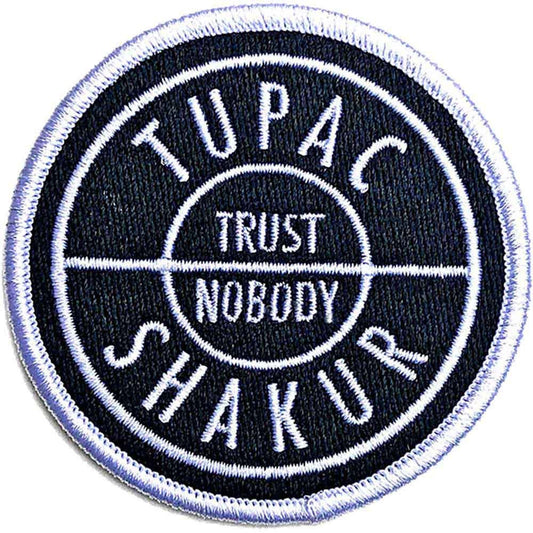 TUPAC Patch -2.7 Inch - Tupac Shakur 2pac Trust Nobody Round Embroidered Patch Applique Craft Supply - Officially Licensed