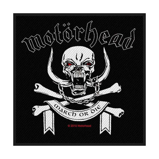MOTORHEAD Patch - 4x4 Inch - Motorhead March Or Die Album Rock Band Logo Embroidered Patch Applique Craft Supply - Officially Licensed