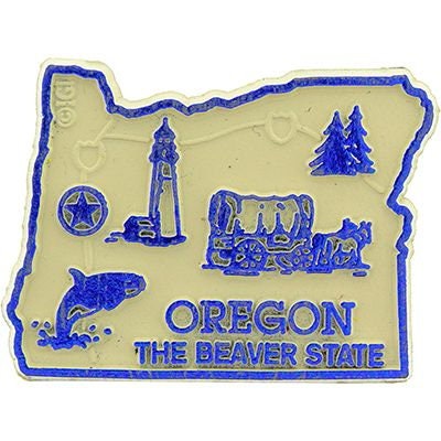 Oregon State Shaped Magnet - Vintage Map The Beaver State Souvenir Flexible Rubber Magnet for Refrigerator Car Office Home Automotive