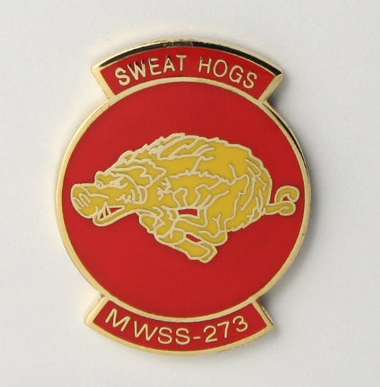 MARINES Marine Wing Support Squadron Lapel Pin - Marine Corps Squadron 273 Pin for Backpack Tie Shirt Trading Button Pinback Craft Supply
