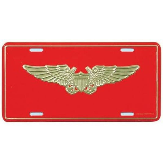 MARINES Flight Officer Metal License Plate - United States Marines USMC Naval Flight Officer Wings Craft Supply