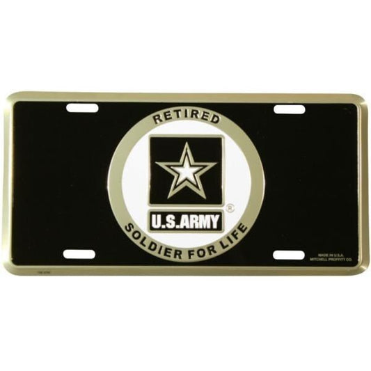 ARMY Retired Metal License Plate - United States U.S. ARMY Soldier for Life Retired Craft Supply