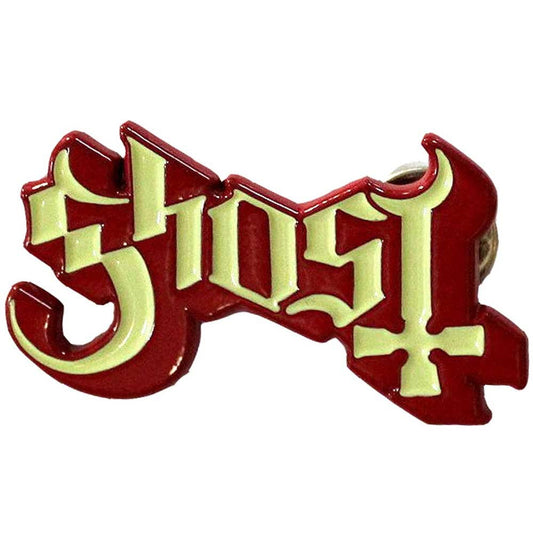 GHOST Cast Metal Pin Badge - Approx 1 Inch - Band Logo Red Shadow Enamel Pin - Pinback Badge Button Lapel With Butterfly Clutch Attachment