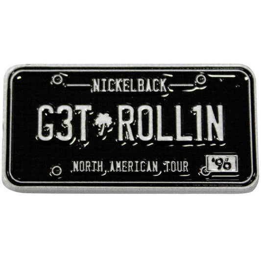 NICKELBACK Cast Metal Pin Badge - Approx 1 Inch - License Plate Enamel Pin - Pinback Badge Button Lapel With Butterfly Clutch Attachment