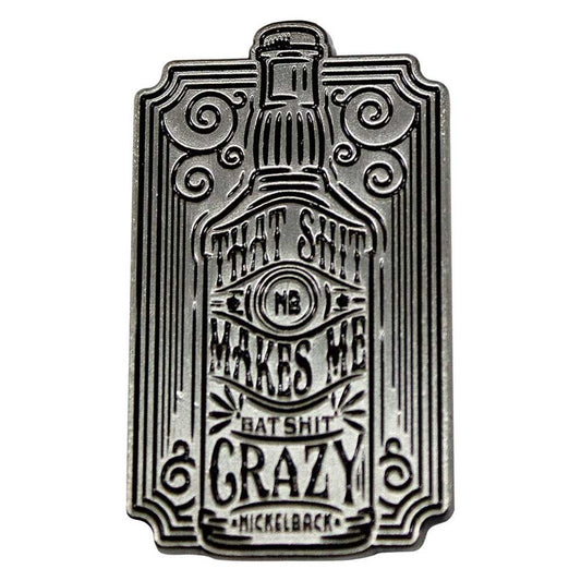 NICKELBACK Cast Metal Pin Badge - Approx 1 Inch - Bat Shit Crazy Enamel Pin - Pinback Badge Button Lapel With Butterfly Clutch Attachment