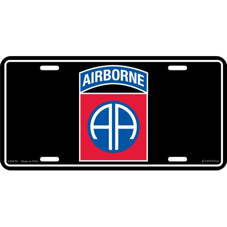 ARMY 82nd AIRBORNE DIVISION Metal License Plate -  Infantry Division Military Vet Veteran - United States Army Combat Soldiers Craft Supply