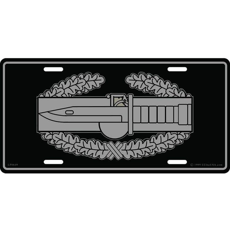 ARMY Combat Action Badge CAB Metal License Plate -  Combat Infantry Military Vet Veteran - United States Army Combat Soldiers Craft Supply