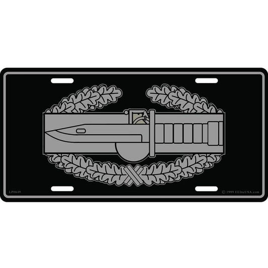 ARMY Combat Action Badge CAB Metal License Plate -  Combat Infantry Military Vet Veteran - United States Army Combat Soldiers Craft Supply