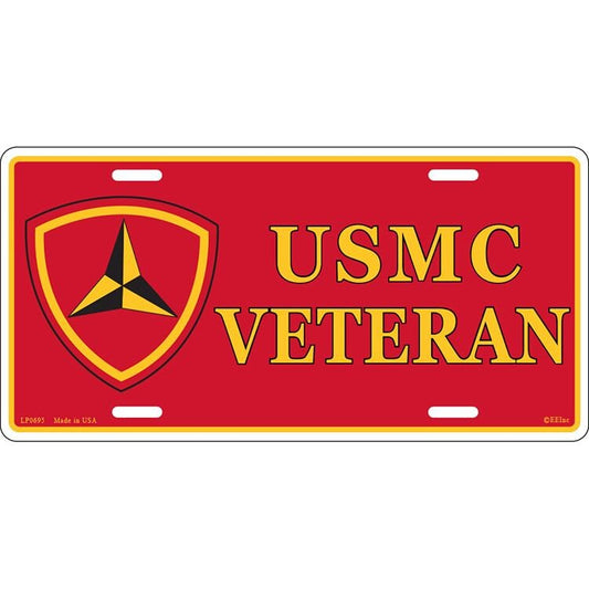 USMC 3rd Marine Division Veteran Metal License Plate - USMC Marine Corps Marines Craft Supply