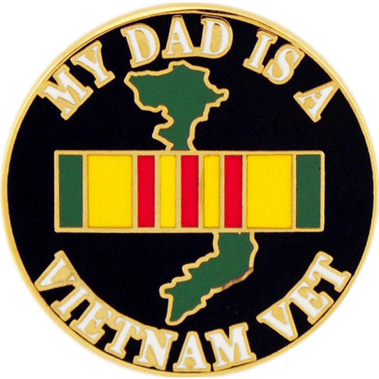 My Dad Is a Vietnam Vet Flag Lapel Pin - United States Military Vietnam War Veteran Enamel Pin Tie Shirt Button Pinback Craft Supply