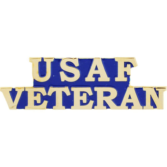 USAF VETERAN Lapel Pin - United States Air Force Veteran Vet Script Enamel Pin for Backpack Tie Shirt Trading Button Pinback Craft Supply
