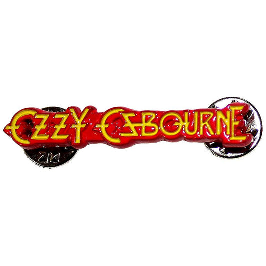 OZZY OSBOURNE Cast Metal Pin Badge - Approx 1 Inch - Ozzy Logo Enamel Pin - Pinback Badge Button Lapel With Butterfly Clutch Attachment