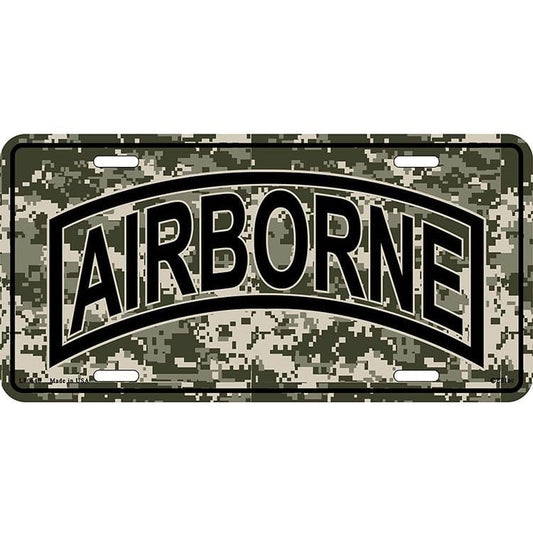 ARMY AIRBORNE DIVISION Metal License Plate -  Infantry Division Military Vet Veteran - United States Army Combat Soldiers Craft Supply