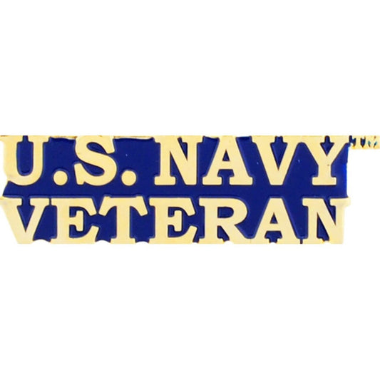 U.S. NAVY VETERAN Lapel Pin - United States USN Veteran Vet Script Enamel Pin for Backpack Tie Shirt Trading Button Pinback Craft Supply