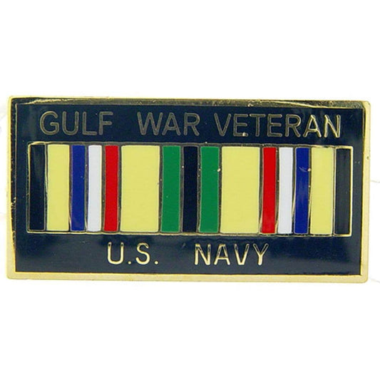 GULF WAR VETERAN Lapel Pin - U.S. Navy Veteran Vet Ribbon Enamel Pin for Backpack Tie Shirt Trading Button Pinback Craft Supply