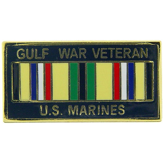 GULF WAR VETERAN Lapel Pin - U.S. Marines Veteran Vet Ribbon Enamel Pin for Backpack Tie Shirt Trading Button Pinback Craft Supply