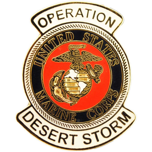 Operation Desert Storm MARINE CORPS Lapel Pin - United States Military Enamel Pin for Backpack Tie Shirt Trading Button Pinback Craft Supply