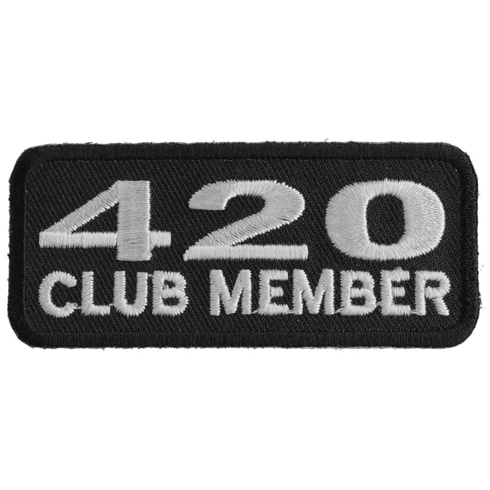 420 CLUB MEMBER Funny Stoner Motorcycle Biker Embroidered Patch Craft Supply
