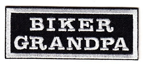 BIKER GRANDPA Funny Motorcycle Biker Embroidered Patch Craft Supply