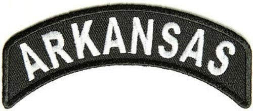 ARKANSAS STATE Rocker Biker Motorcycle Embroidered Patch Craft Supply