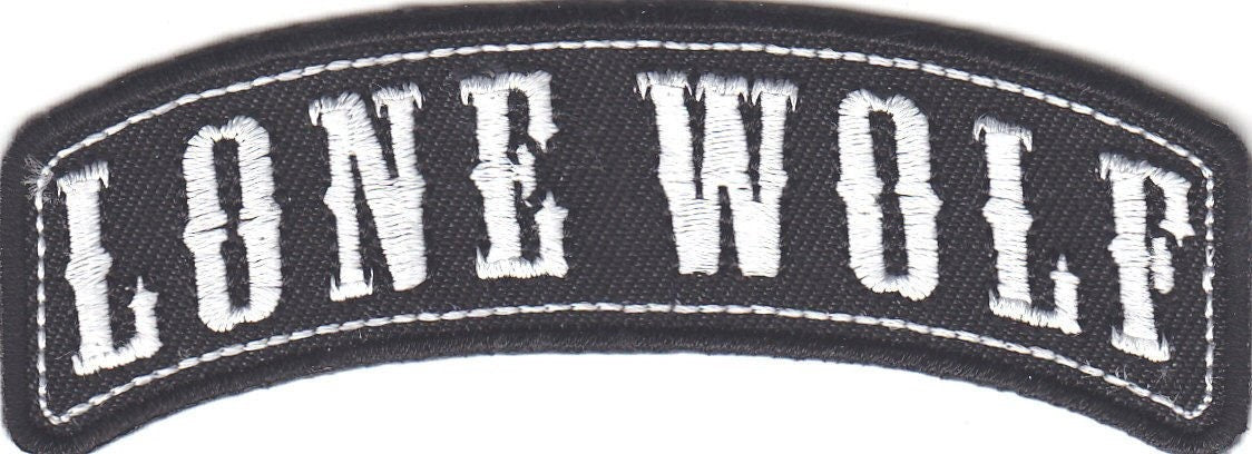 LONE WOLF Rocker Biker Motorcycle Embroidered Patch Craft Supply