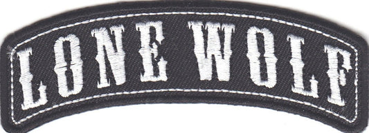 LONE WOLF Rocker Biker Motorcycle Embroidered Patch Craft Supply