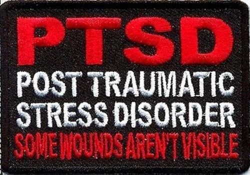 PTSD Some Wounds Aren't Visible Military Biker Embroidered Patch Craft Supply