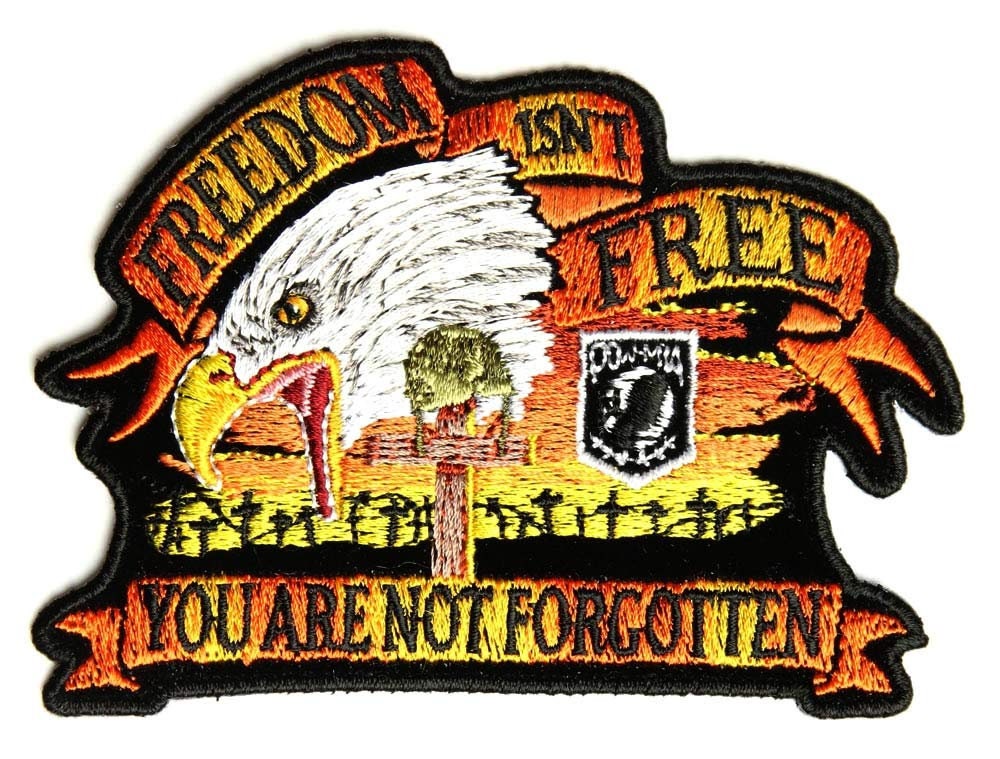 Freedom Isn't Free POW MIA Eagle Military Embroidered Patch Craft Supply