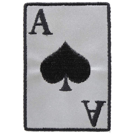 ACE OF SPADES Reflective Biker Motorcycle Embroidered Patch