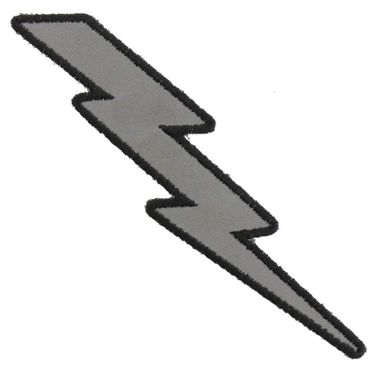 REFLECTIVE LIGHTNING BOLT Right Biker Motorcycle Embroidered Patch