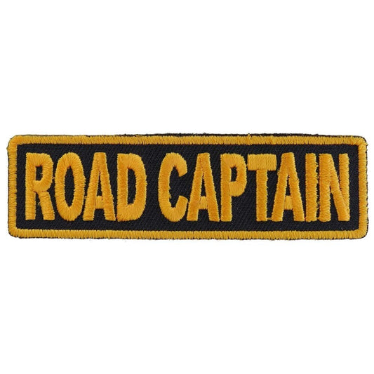 ROAD CAPTAIN Yellow Biker Motorcycle Embroidered Patch