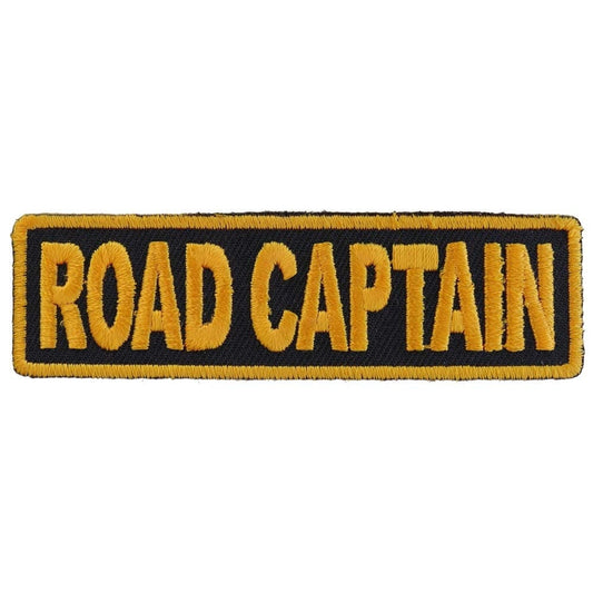 ROAD CAPTAIN Yellow Biker Motorcycle Embroidered Patch Craft Supply
