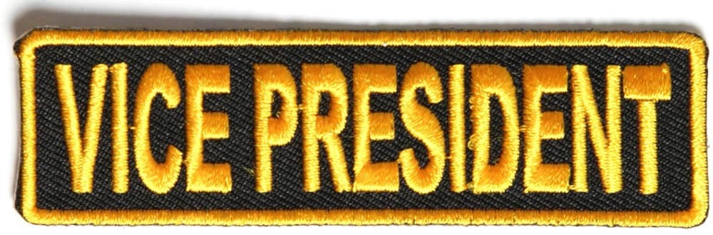 VICE PRESIDENT Yellow Biker Motorcycle Embroidered Patch Craft Supply