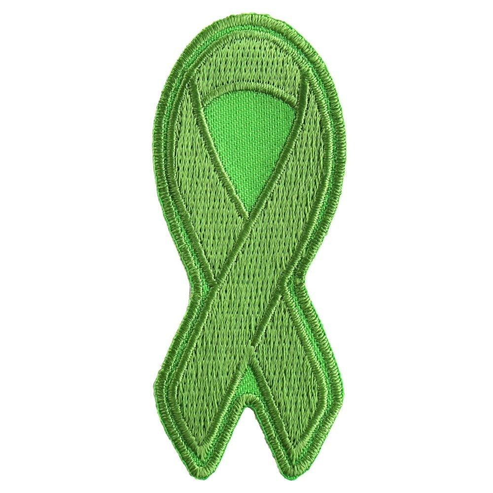 GREEN RIBBON Environmental Awareness Motorcycle Biker Patch Craft Supply