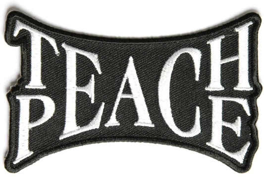 TEACH PEACE Biker Motorcycle Embroidered Patch
